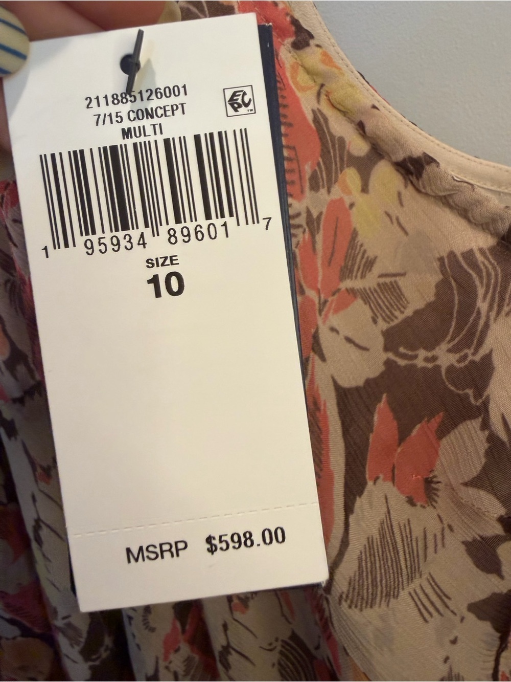 Ralph Lauren One-Shoulder Floral Maxi Dress in Rust and Cream - Picture 8 of 9
